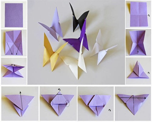 Как сделать бабочку из бумаги: красивые, цветные, объемные, трафарет ...