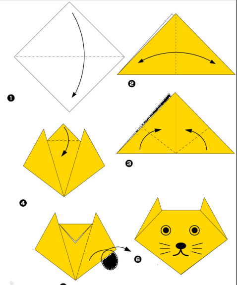 Морда кошки из бумаги шаблон